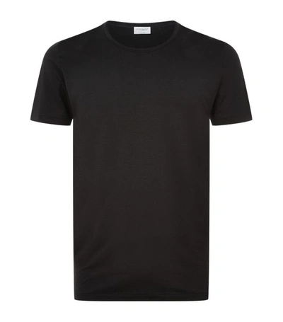 Shop Zimmerli 172 Pure Comfort Round Neck T-shirt In Black