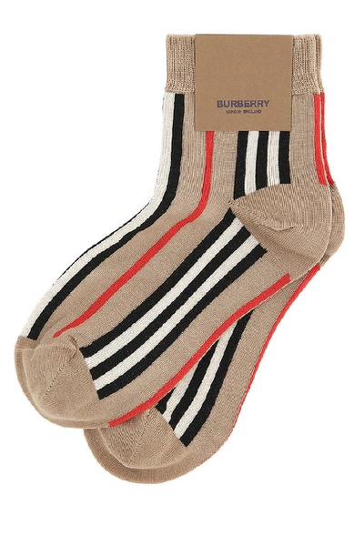 Shop Burberry Icon Striped Ankle Socks In Multi