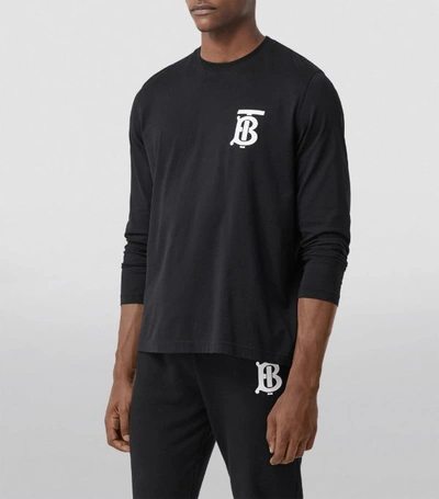 Shop Burberry Tb Monogram Long-sleeved T-shirt