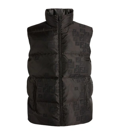 Shop Fendi Logo Print Padded Gilet