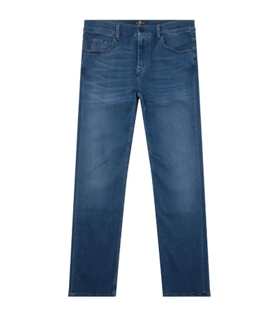 Shop 7 For All Mankind Straight Luxe Performance Jeans In Blue