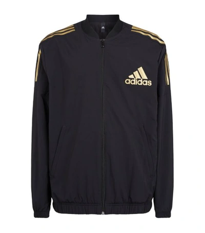 Adidas Originals Men's Metallic Accented Track Bomber Jacket In Black |  ModeSens