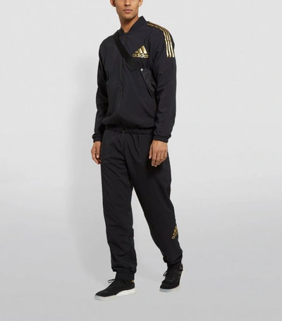 Adidas Originals Men's Metallic Accented Track Bomber Jacket In Black |  ModeSens