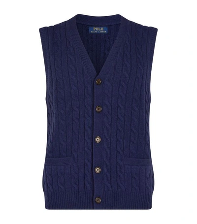 Shop Polo Ralph Lauren Cable-knit Gilet