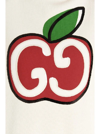 Shop Gucci Gg Apple Drawstring Hoodie Dress In White