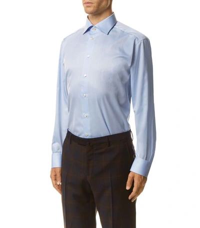 Shop Eton Signature Twill Slim Fit Shirt In Blue