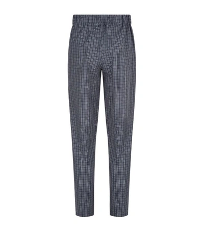 Shop Hanro Cotton Check Pyjama Bottoms In Grey