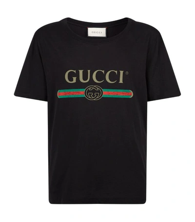 Gucci Web-stripe Logo Cotton-jersey T-shirt In Black | ModeSens
