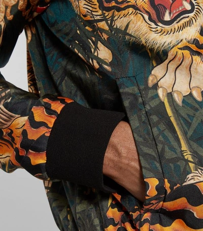 Shop Dsquared2 Tiger Print Silk Bomber Jacket