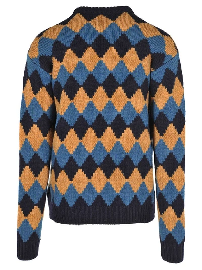Shop Prada Diamond Jacquard Sweater In Multi