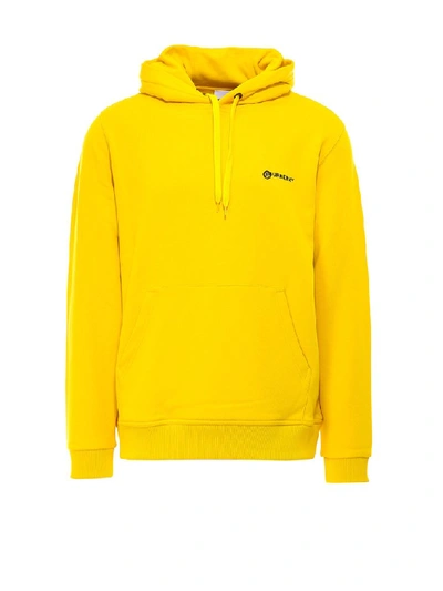 Shop Burberry Logo Hoodie In Yellow