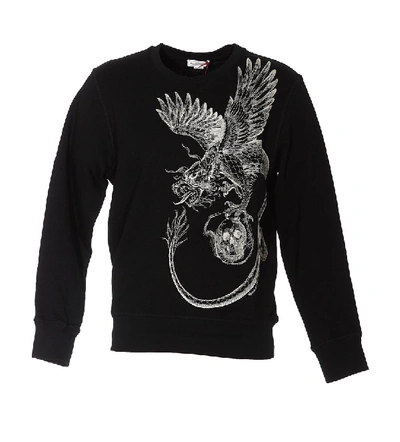 Shop Alexander Mcqueen Dragon Printed Sweatshirt In Black