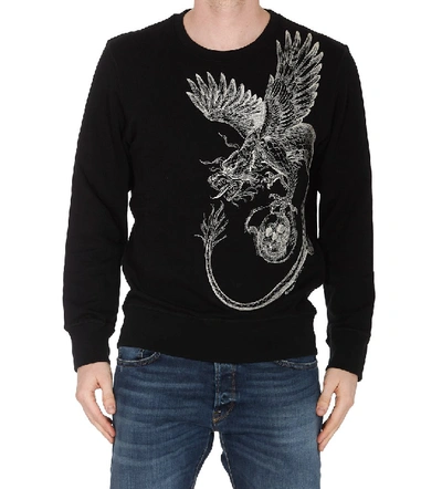 Shop Alexander Mcqueen Dragon Printed Sweatshirt In Black