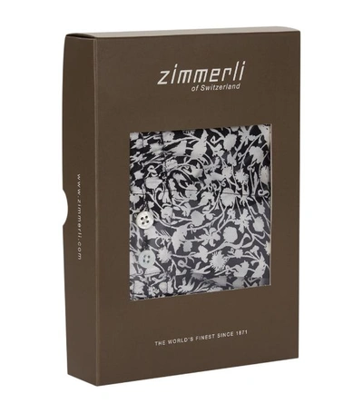 Shop Zimmerli Floral Print Silk Boxer Shorts