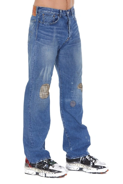 Shop Junya Watanabe Man X Levi's Distressed Jeans In Blue