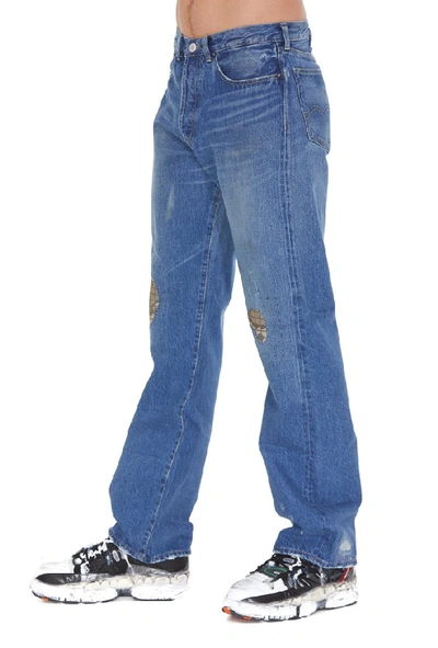 Shop Junya Watanabe Man X Levi's Distressed Jeans In Blue