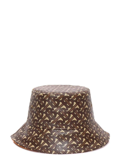 Shop Burberry Monogram Printed Bucket Hat In Brown