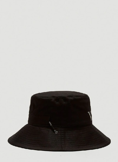 Shop Valentino Vltn Embroidered Logo Bucket Hat In Black