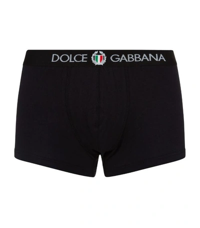 Shop Dolce & Gabbana Sport Crest Boxer Briefs In Black
