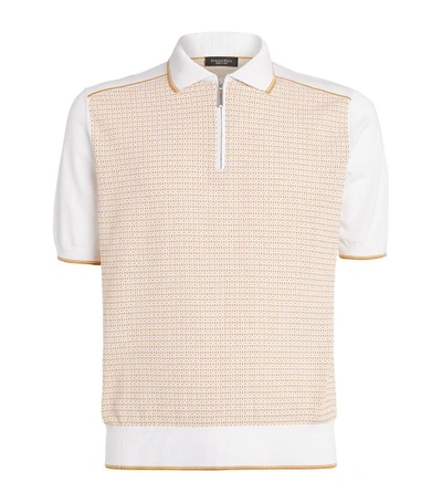 Shop Stefano Ricci Jacquard Polo Shirt