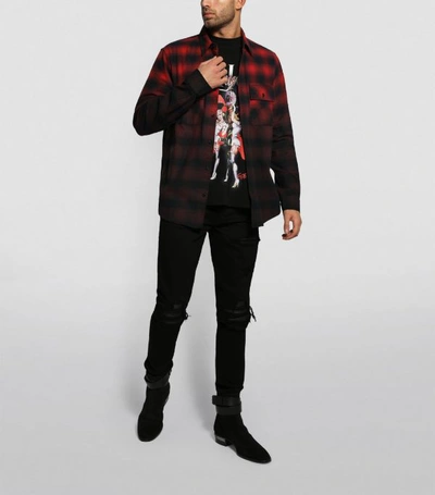 Shop Amiri Dip-dye Flannel Shirt