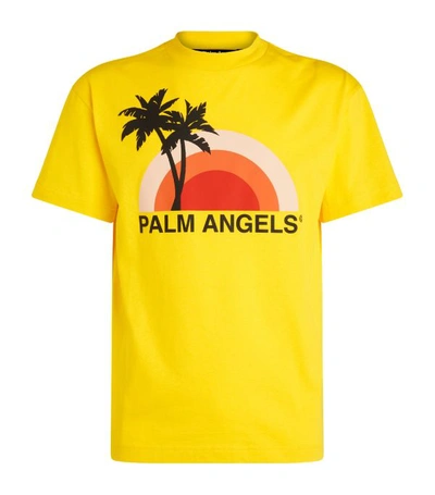 Shop Palm Angels Cotton Sunset T-shirt