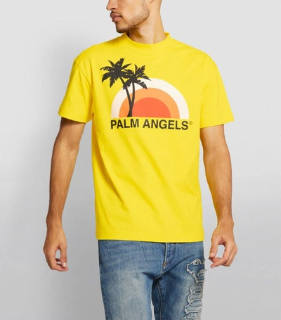 Shop Palm Angels Cotton Sunset T-shirt