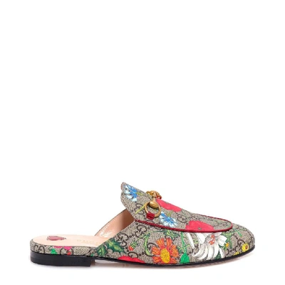 Shop Gucci Princetown Gg Flora Mules In Multi