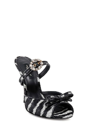 Shop Dolce & Gabbana Zebra Print Jacquard Mules In Multi