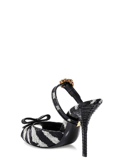 Shop Dolce & Gabbana Zebra Print Jacquard Mules In Multi