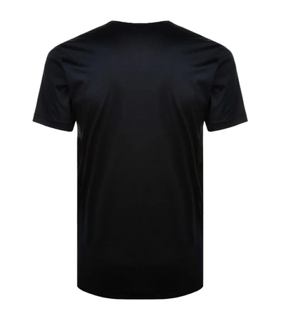 Shop Zimmerli 286 Sea Island V-neck T-shirt In Black