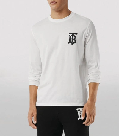 Shop Burberry Tb Monogram Long-sleeved T-shirt