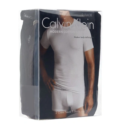 Shop Calvin Klein Modern Cotton T-shirts (pack Of 2) In Black