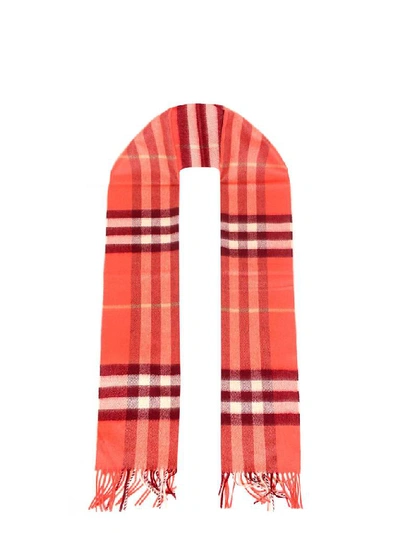 Shop Burberry Fringed Check Scarf In Multi