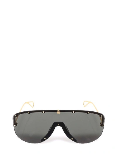 Shop Gucci Eyewear Studded Mask Frame Sunglasses In Gold