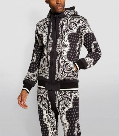 Shop Dolce & Gabbana Abstract Print Zip-up Hoodie