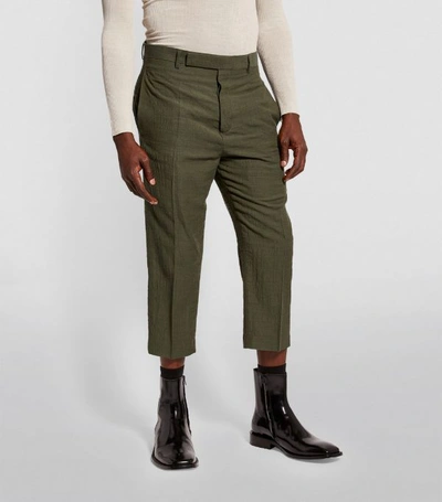 Shop Rick Owens Cropped Wool-blend Trousers