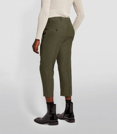 Shop Rick Owens Cropped Wool-blend Trousers
