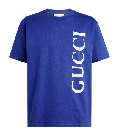 Shop Gucci Cotton Vertical Logo T-shirt