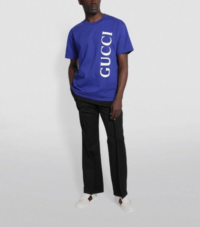 Shop Gucci Cotton Vertical Logo T-shirt