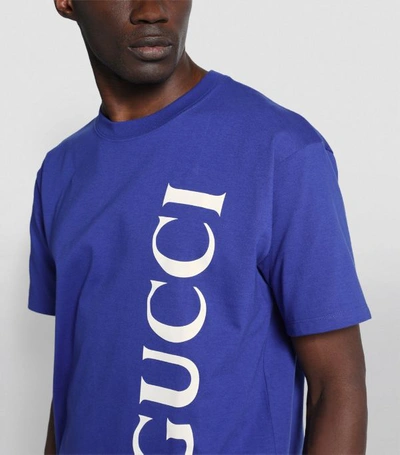 Shop Gucci Cotton Vertical Logo T-shirt