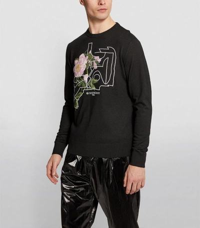 Shop Givenchy Wool Peony Print Sweater