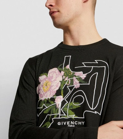 Shop Givenchy Wool Peony Print Sweater