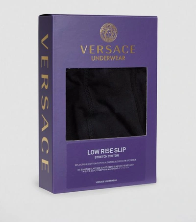 Shop Versace Greca Trim Briefs