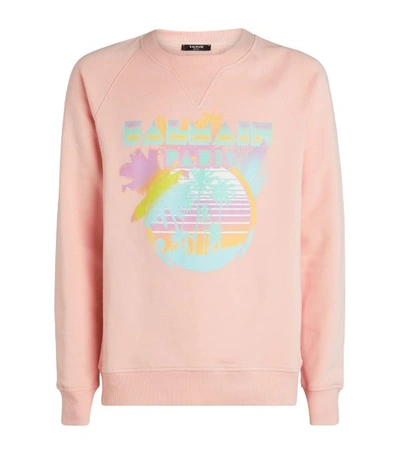 Shop Balmain Graphic Logo Sweatshirt