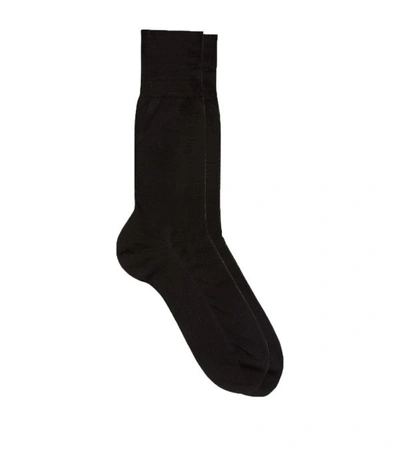 Shop Falke No.4 Silk Socks In Black