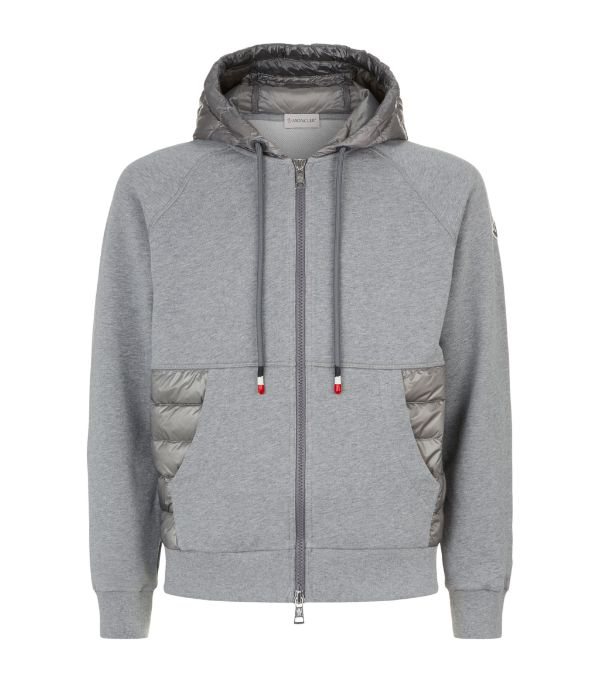 moncler zip hoodie grey