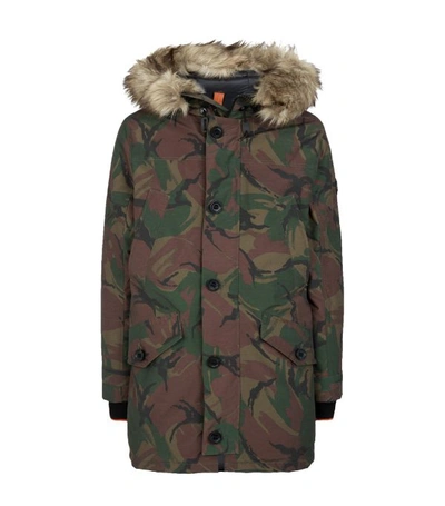Shop Polo Ralph Lauren Faux Fur Camouflage Coat