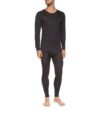 Shop Zimmerli Wool And Silk Long Johns In Grey