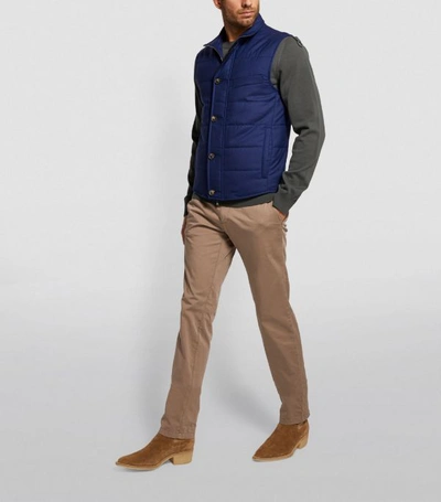 Shop Isaia Cashmere Quilted Gilet